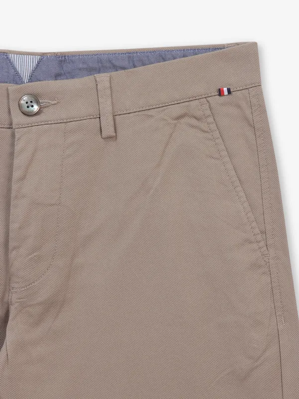 ARROW dark khaki solid cotton trouser