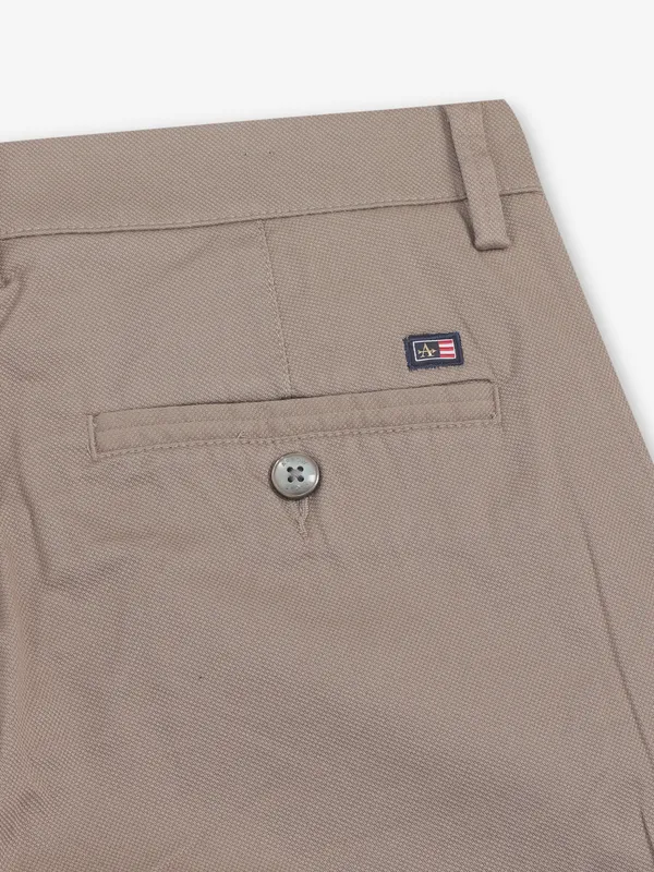 ARROW dark khaki solid cotton trouser