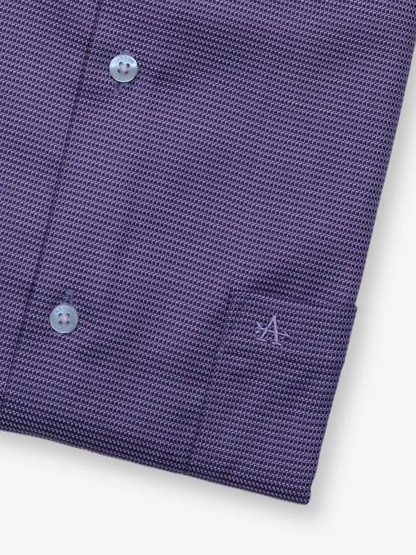 ARROW dark purple cotton textured shirt
