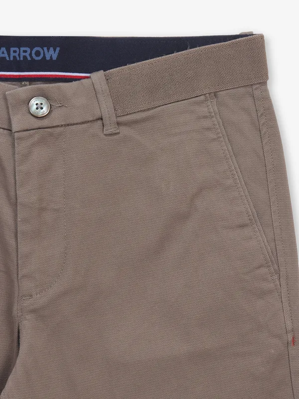 ARROW deep khaki solid cotton trouser