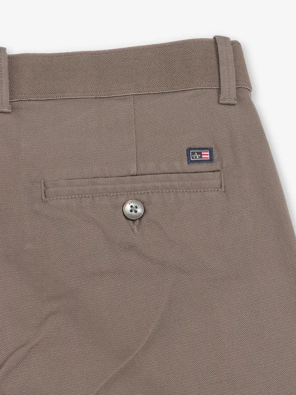 ARROW deep khaki solid cotton trouser