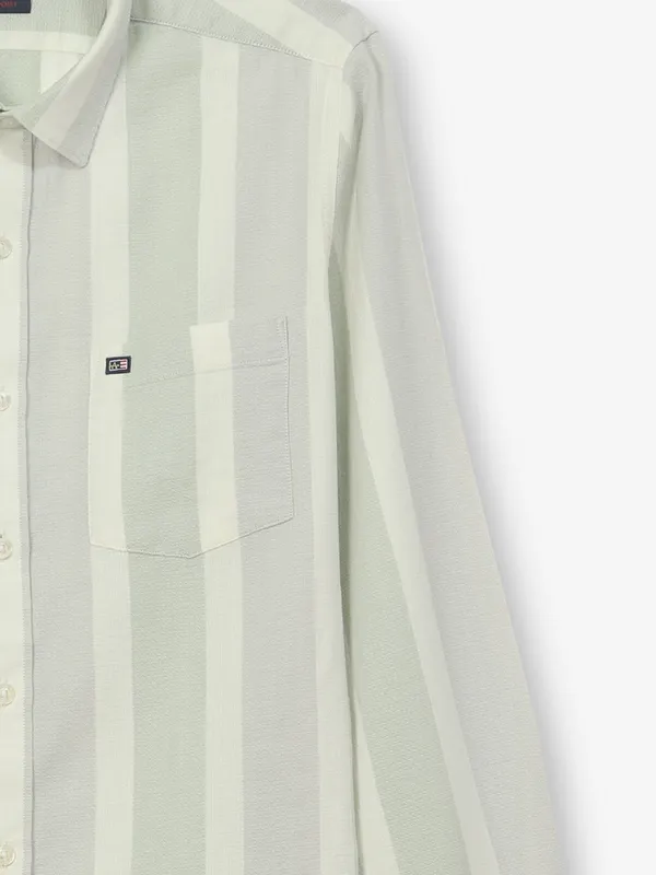 ARROW green striped casual wear shirt