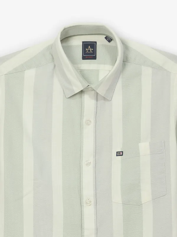 ARROW green striped casual wear shirt