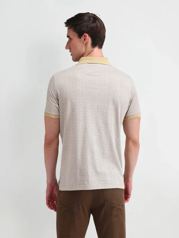ARROW grey printed casual cotton t-shirt