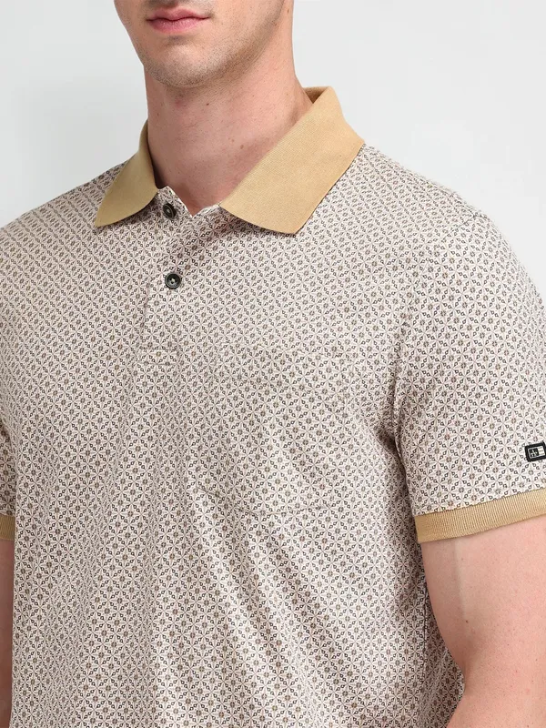 ARROW grey printed casual cotton t-shirt