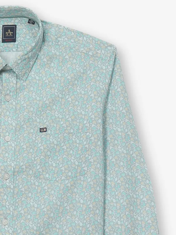 ARROW grey printed casual wear cotton shirt