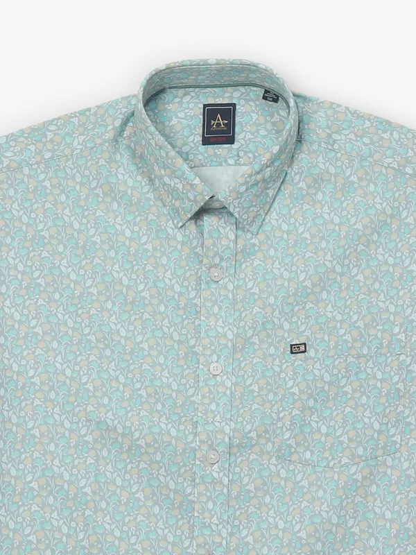ARROW grey printed casual wear cotton shirt