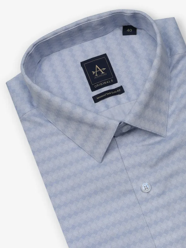 ARROW light blue printed cotton shirt