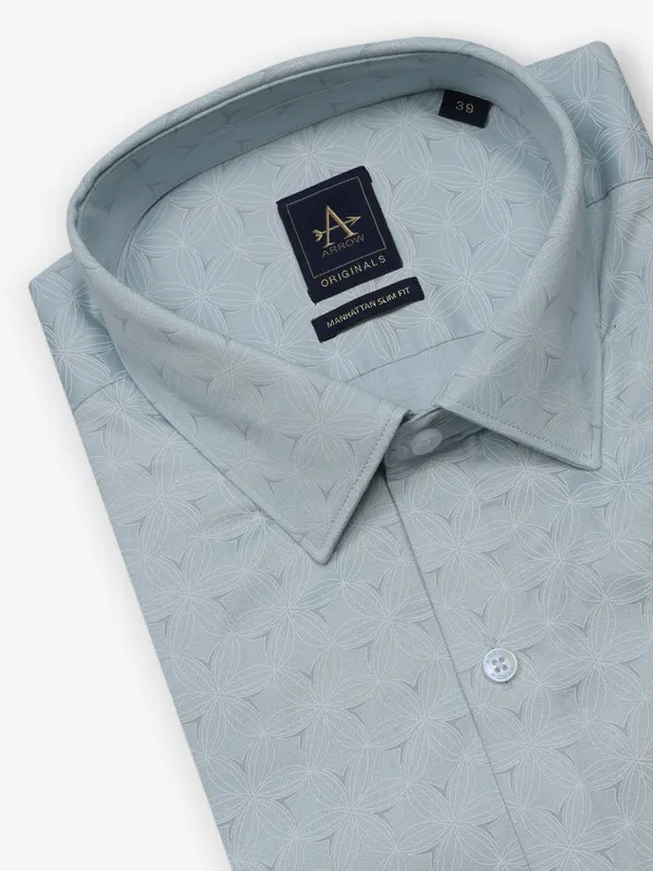 ARROW light green printed cotton shirt
