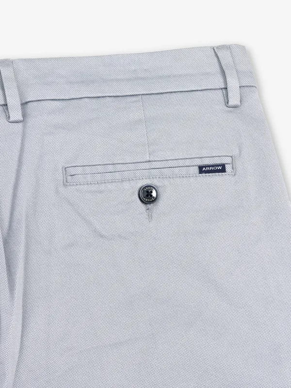 ARROW light grey solid cotton trouser