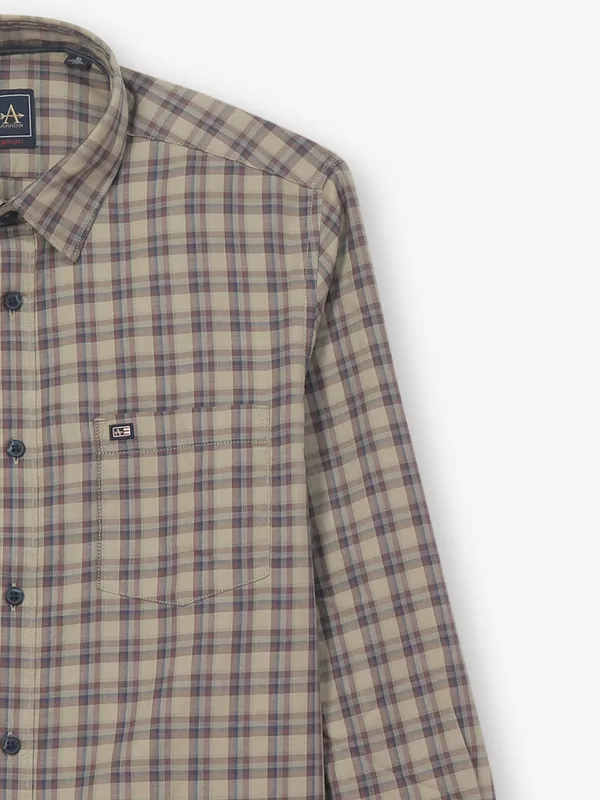 ARROW light khaki flannel casual wear shirt
