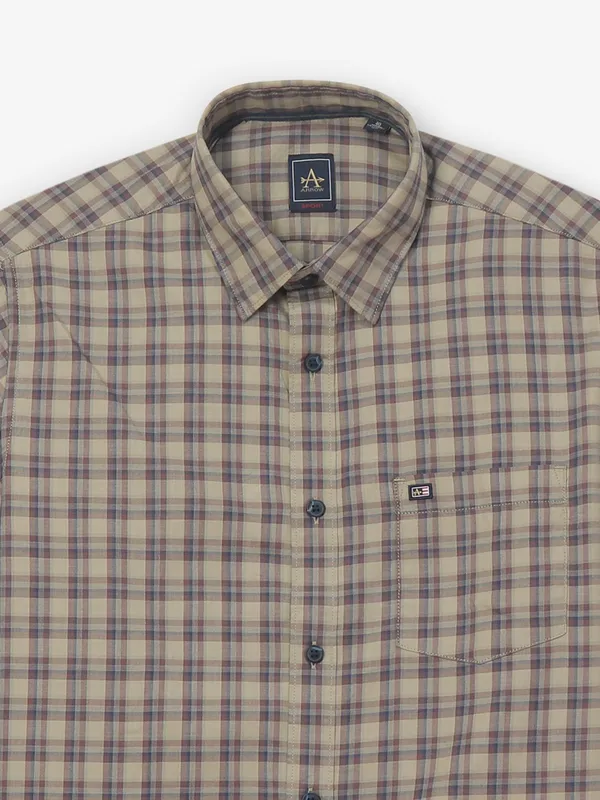ARROW light khaki flannel casual wear shirt