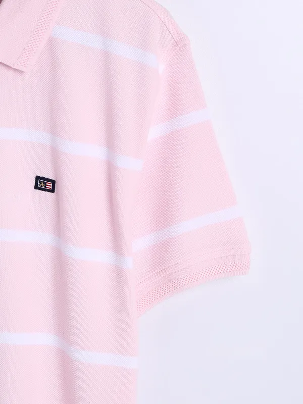 Arrow light pink stripe cotton t shirt