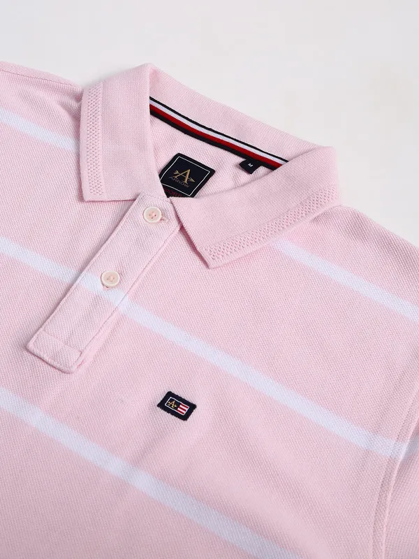 Arrow light pink stripe cotton t shirt