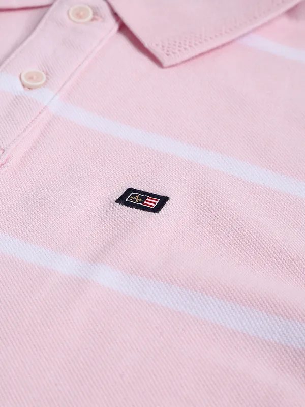 Arrow light pink stripe cotton t shirt