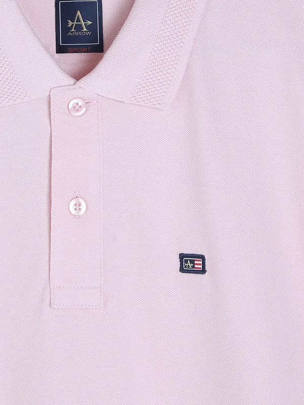 Arrow light purple cotton plain t shirt