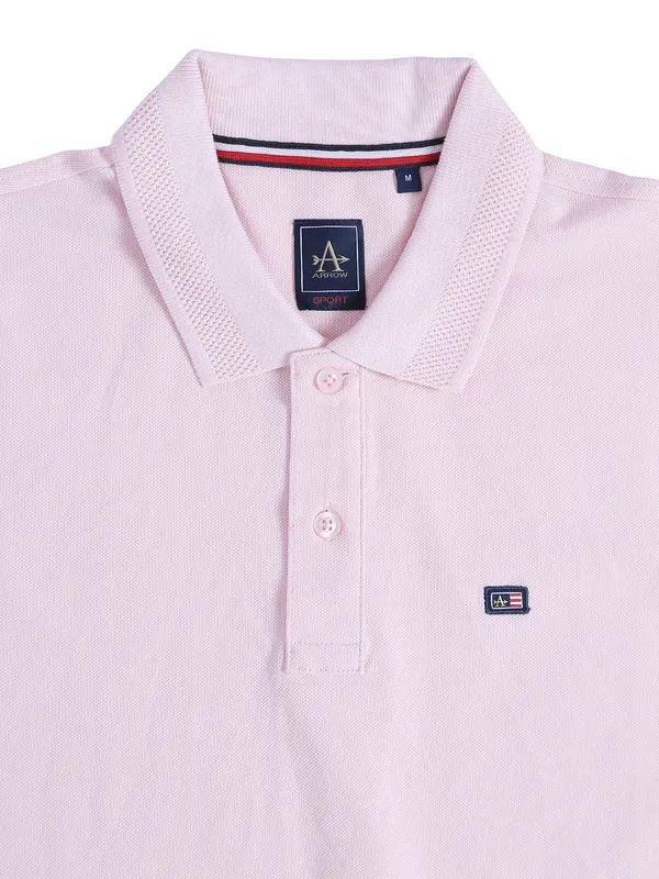 Arrow light purple cotton plain t shirt