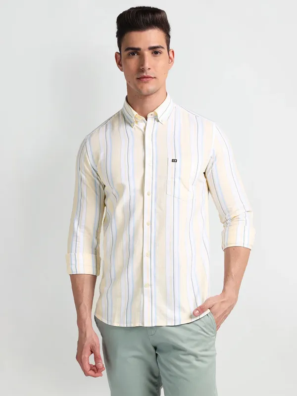 Arrow light yellow stripe shirt