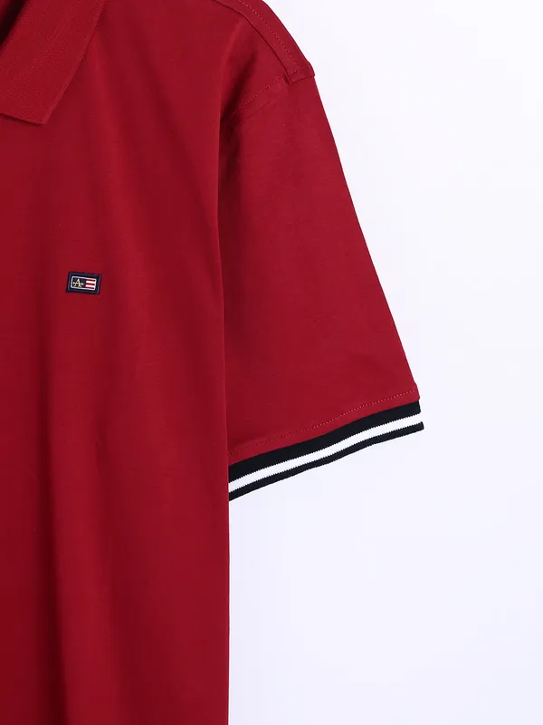 Arrow maroon plain polo t shirt