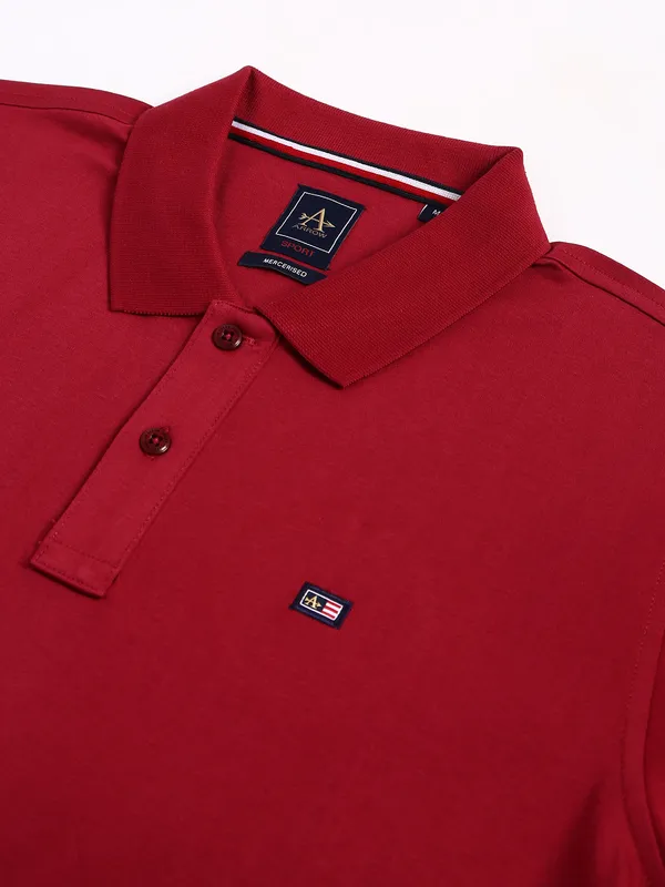 Arrow maroon plain polo t shirt