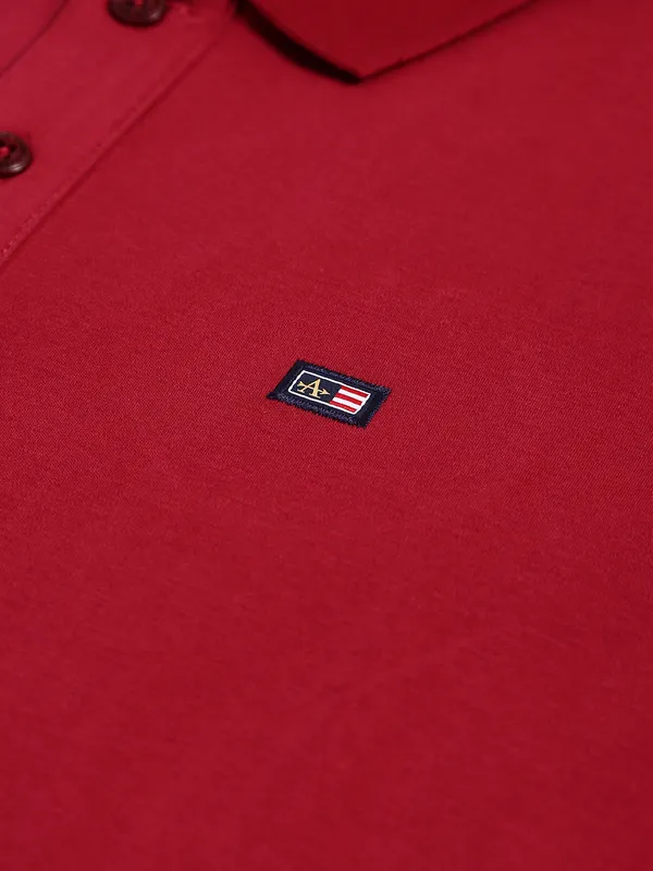 Arrow maroon plain polo t shirt