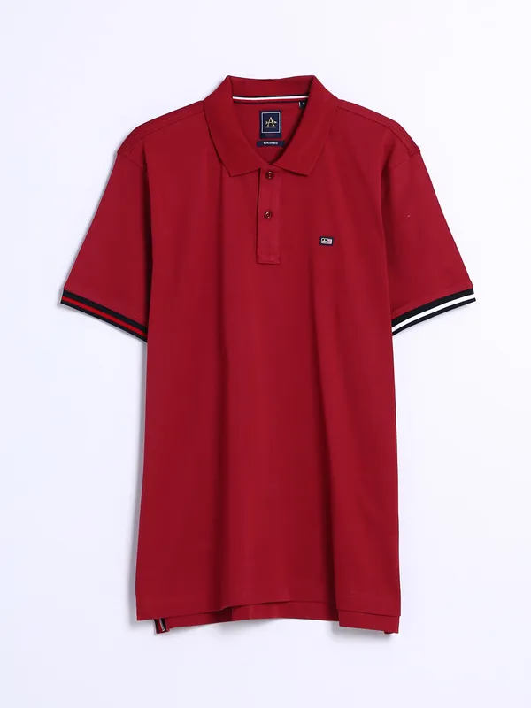 Arrow maroon plain polo t shirt