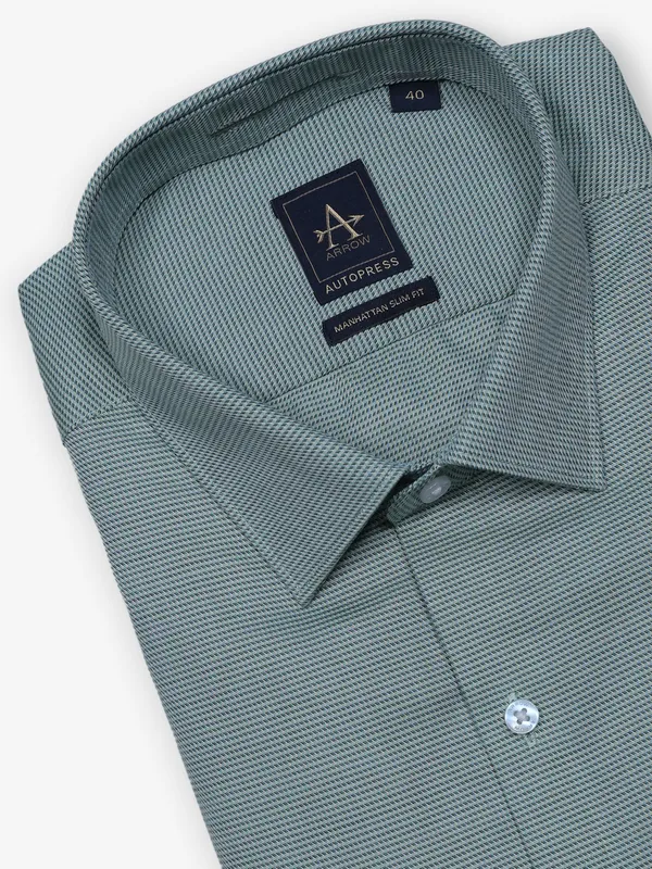 ARROW mint green textured cotton shirt