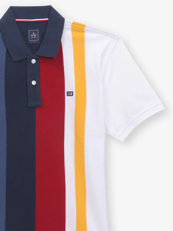 ARROW navy color block cotton t-shirt