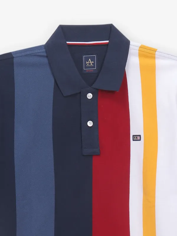 ARROW navy color block cotton t-shirt