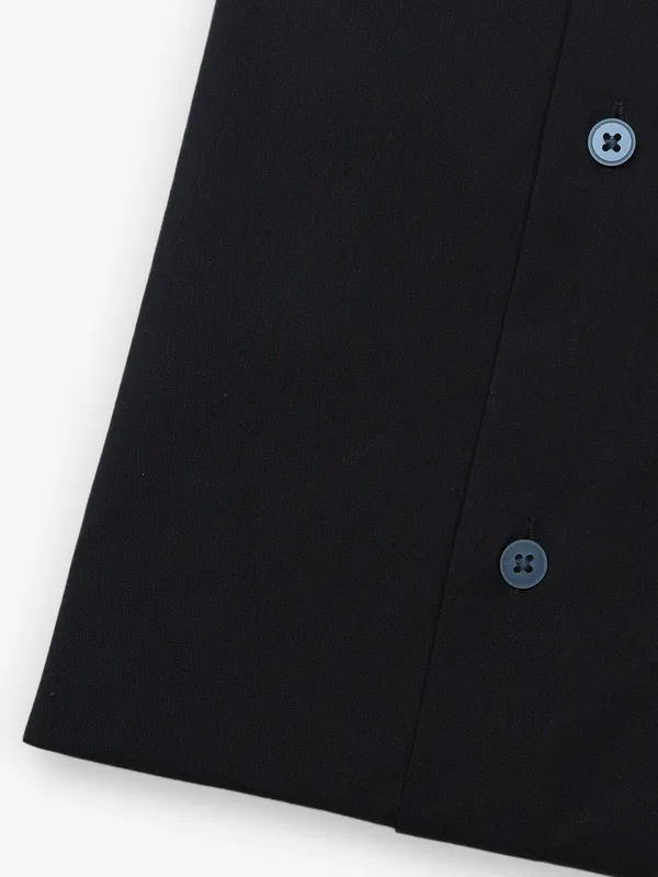 ARROW navy plain cotton brooklyn fit shirt