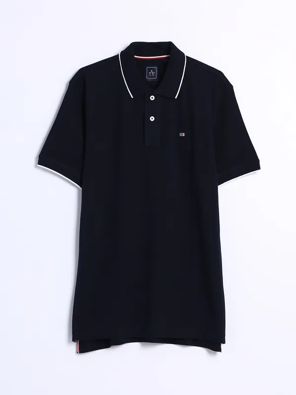 Arrow navy plain polo t shirt