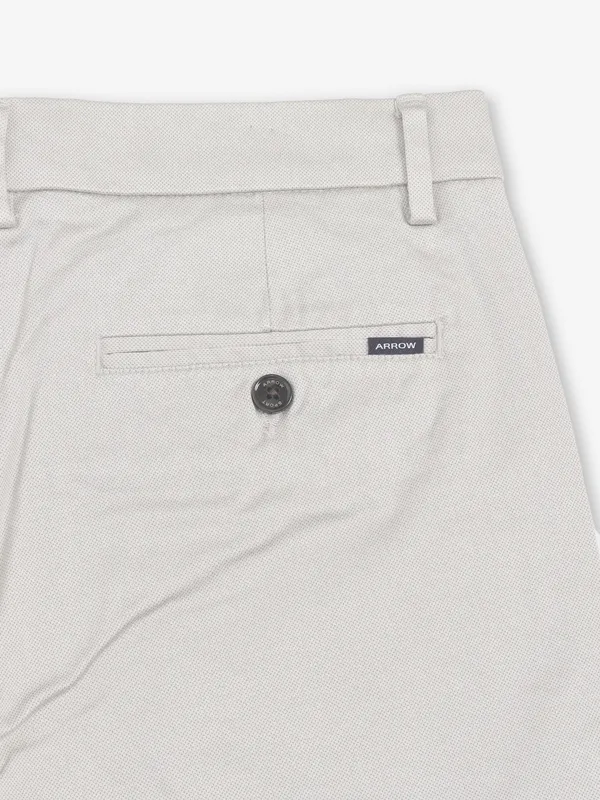 ARROW off-white cotton solid trouser