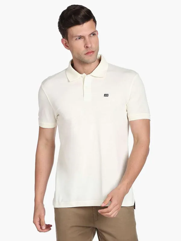 Arrow off white plain polo t shirt