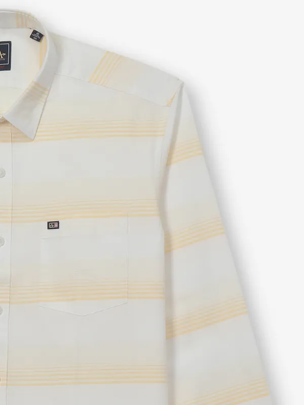 ARROW off white striped casual wear shirt