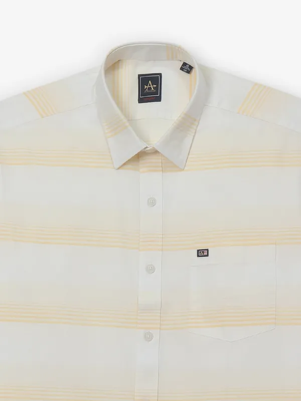 ARROW off white striped casual wear shirt