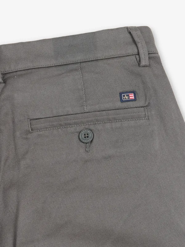 ARROW olive solid cotton trouser