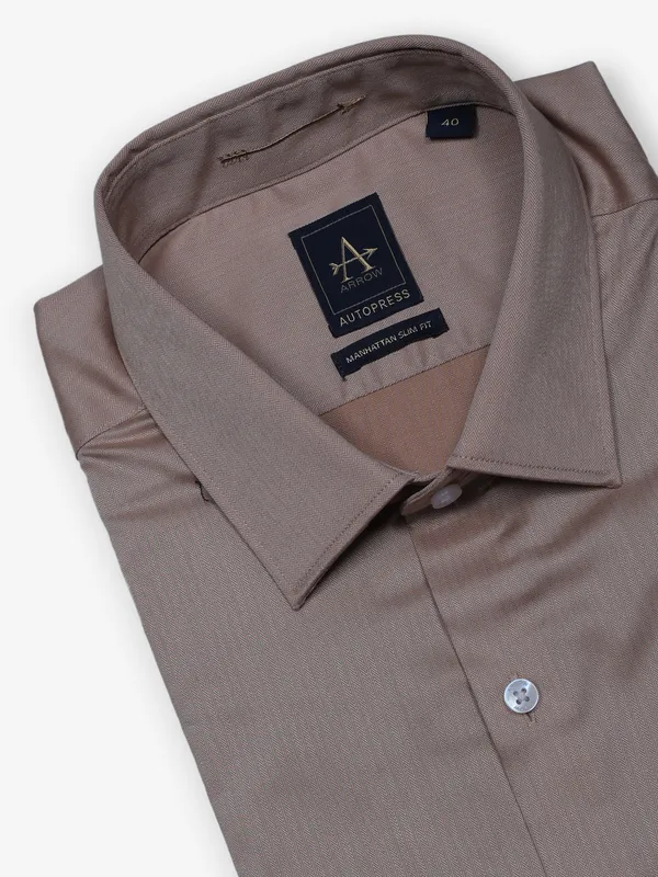 ARROW pastel brown cotton shirt