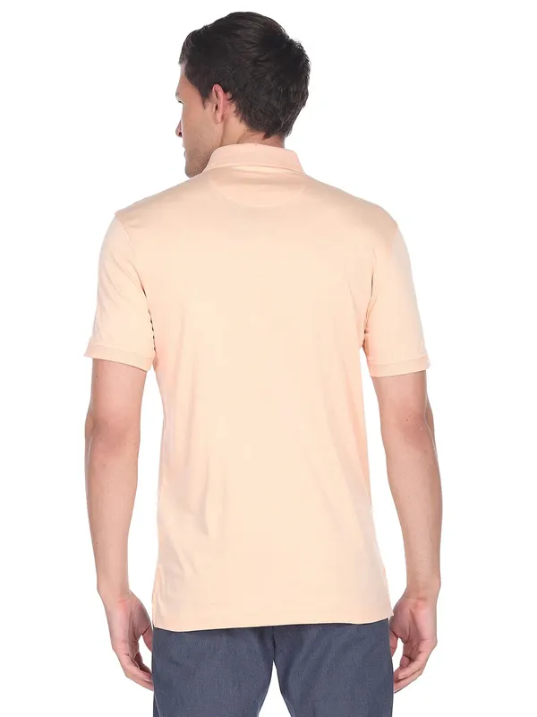Arrow peach cotton plain t shirt