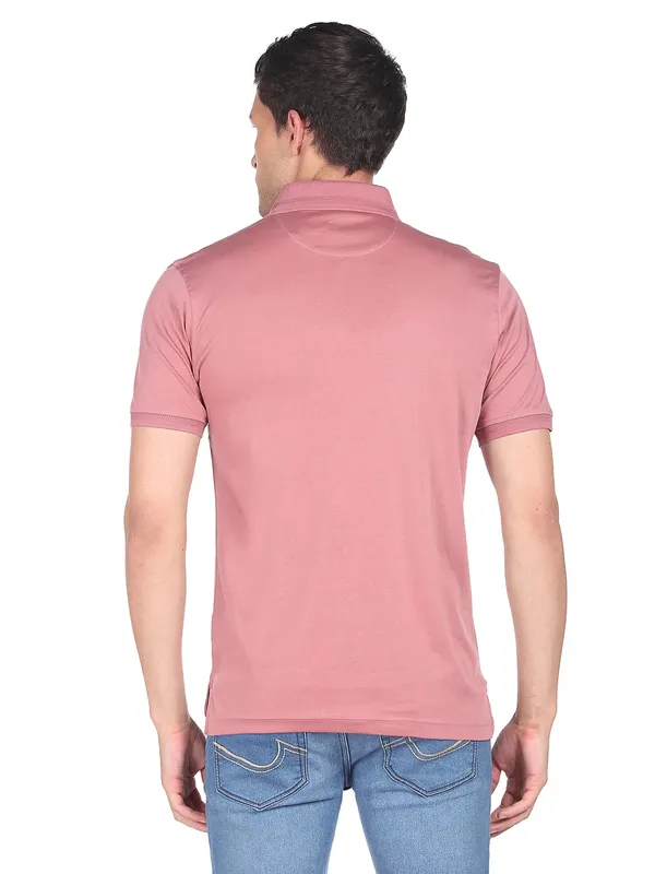 Arrow pink color cotton plain t shirt