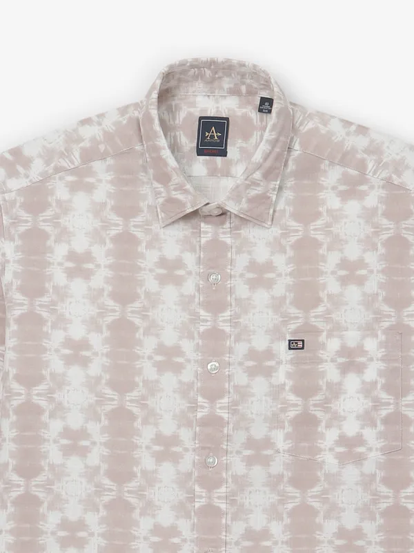 ARROW pink printed casual wear cotton shirt