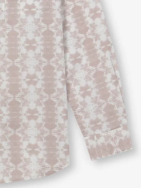 ARROW pink printed casual wear cotton shirt