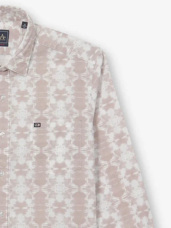 ARROW pink printed casual wear cotton shirt