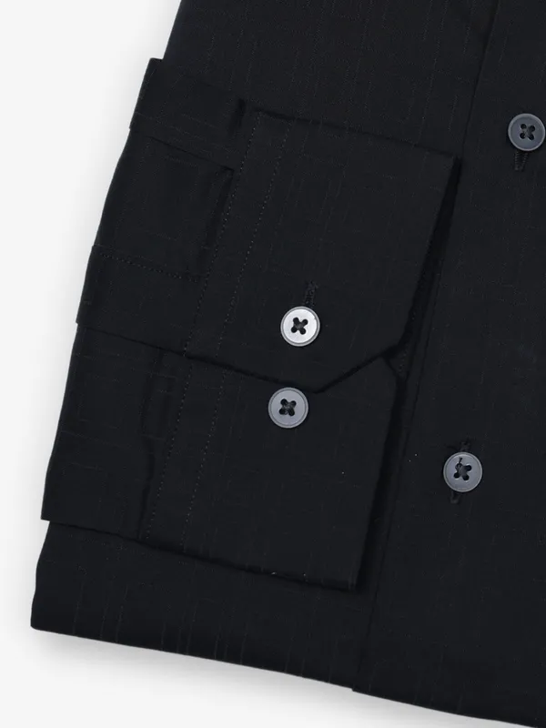 ARROW plain black cotton shirt