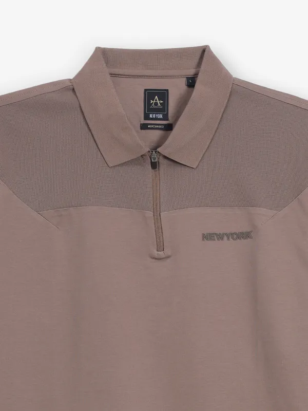 ARROW plain brown cotton t-shirt
