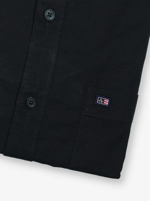 ARROW plain charcoal grey cotton shirt