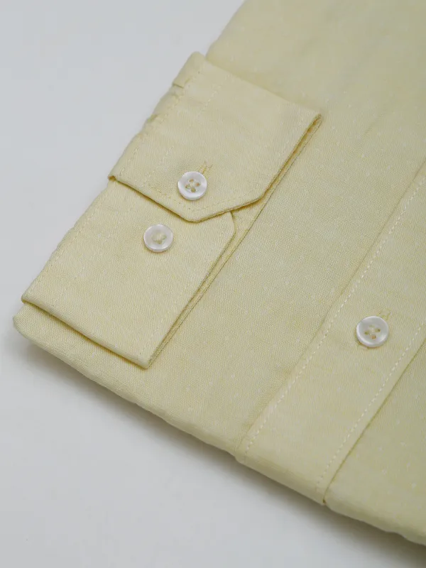 Arrow plain cotton light yellow shirt for formal wear