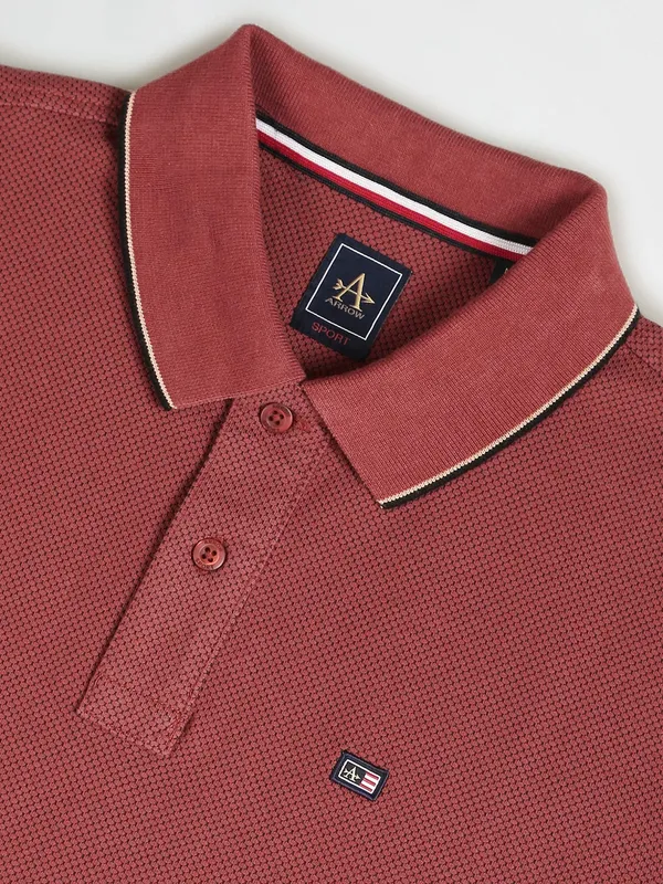 Arrow plain cotton t shirt in brown