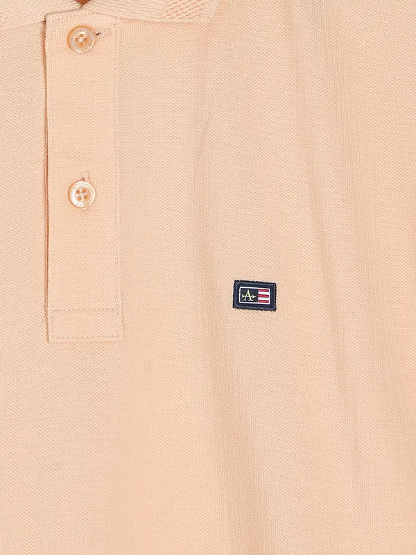 Arrow plain cotton t shirt in peach