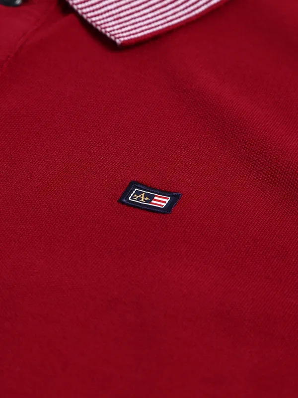 Arrow plain maroon cotton t shirt