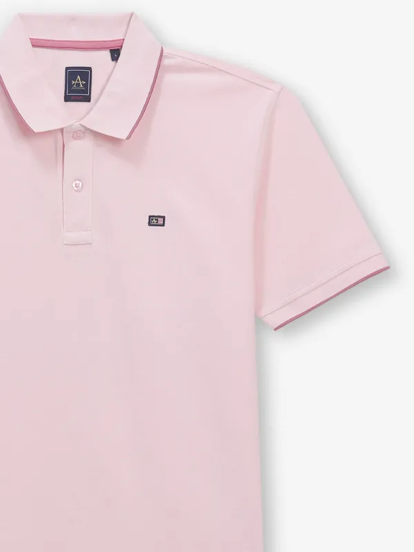 ARROW plain pink cotton t-shirt for men